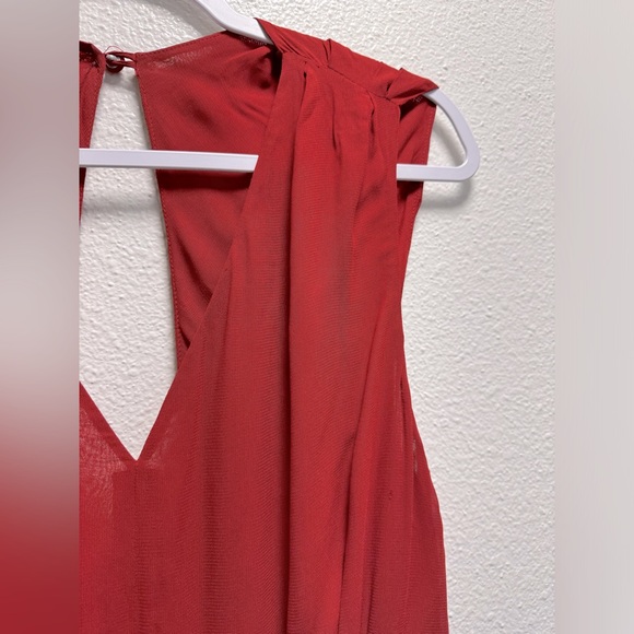 Reformation Sylvania Jumpsuit Romper Button Keyhole Pompeian Deep Red Size 10 - Picture 6 of 16